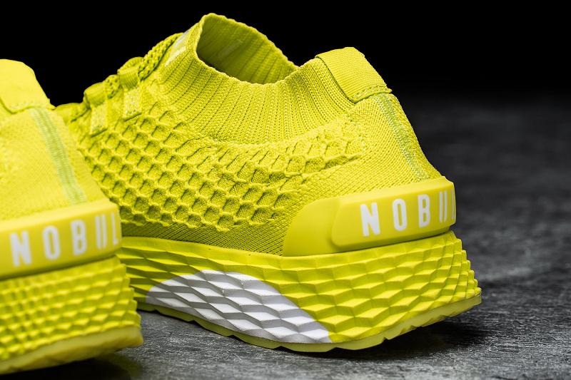 Yellow Nobull Neon Lime Knit Runner Men's Running Shoes | CA Z1174U